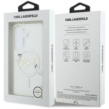 Заредете изображение във визуализатора на галерията – KARL LAGERFELD case for SAMSUNG S26 Plus KLHMS26M5HKSCAH (Magnetic IML KC Script) transparent
