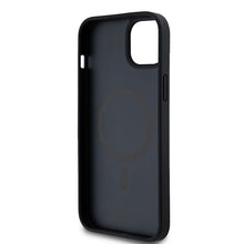 Заредете изображение във визуализатора на галерията – Original Case DKNY hardcase Leather Monogram Pattern Metal Logo MagSafe DKHMP15MPSHRPSK for Iphone 15 Plus/14 Plus black
