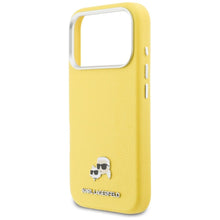 Заредете изображение във визуализатора на галерията – KARL LAGERFELD case for IPHONE 17 Pro compatible with MagSafe KLHMP17L6PFKCLY (PU FW W/ K&amp;C Head Pin) yellow
