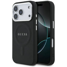 Заредете изображение във визуализатора на галерията – GUESS case for IPHONE 17 Pro compatible with MagSafe GUHMP17LPSAREGSK (PU W/ Classic Logo) black
