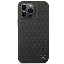 Заредете изображение във визуализатора на галерията – Mercedes Leather Stars Pattern case for iPhone 14 Pro Max - black
