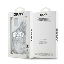 Заредете изображение във визуализатора на галерията – DKNY case for IPHONE 15 DKHCP15SLBNAET (DKNY HC Liquid Glitters W/Arch Logo) white
