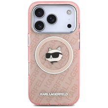 Заредете изображение във визуализатора на галерията – KARL LAGERFELD case for IPHONE 17 Pro compatible with MagSafe KLHMP17LHMKBCHOP (IML Choupette Head Logo) pink
