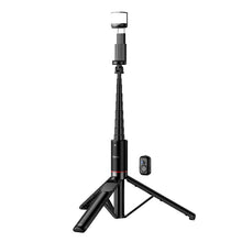 Заредете изображение във визуализатора на галерията – Selfie stick tripod with remote control + LED light Hoco K34 black
