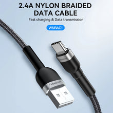 Заредете изображение във визуализатора на галерията – Wozinsky WNBAC1 USB-A / USB-C 2.4A cable 1 m - black

