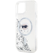 Заредете изображение във визуализатора на галерията – Karl Lagerfeld Liquid Glitter Karl Head MagSafe case for iPhone 15 / 14 / 13 - transparent
