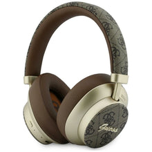 Заредете изображение във визуализатора на галерията – Wireless headphones Guess ENC 4G Gold Script Metal brown
