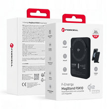 Заредете изображение във визуализатора на галерията – Powerbank compatible with MagSafe Forcell F-Energy MagStand QI2 F5K10 QC3.0 PD3.0 20W 5000 mAh black
