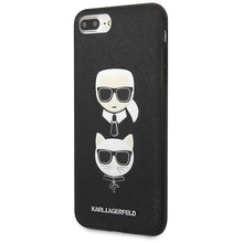 Заредете изображение във визуализатора на галерията – Karl Lagerfeld Saffiano Karl&amp;Choupette Head case for iPhone 7 Plus / iPhone 8 Plus - black
