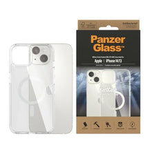 Заредете изображение във визуализатора на галерията – PanzerGlass HardCase with MagSafe Antibacterial Military Grade Certified Case for iPhone 14/15/13 - Transparent
