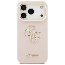Заредете изображение във визуализатора на галерията – GUESS case for IPHONE 17 Pro GUHCP17LPCS4GSP (Grained PU Big 4G &amp; Stand Camera) pink
