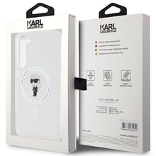 Заредете изображение във визуализатора на галерията – Original Pouch KARL LAGERFELD  hardcase IML Ikonik MagSafe KLHMS24MHFCKNOT for Samsung Galaxy S24 Plus transparent
