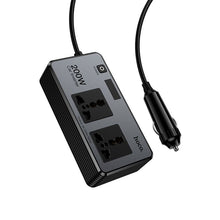 Заредете изображение във визуализатора на галерията – Smart dual car inverter charger Hoco 2 lighter ports max 200W PD66W/1C2A Z66 black
