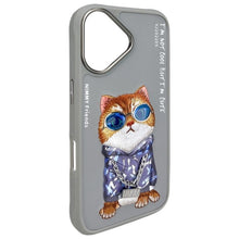 Заредете изображение във визуализатора на галерията – NIMMY case GLASSES COOL CAT for IPHONE 16 gray
