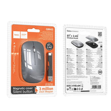 Заредете изображение във визуализатора на галерията – Wireless mouse dual-mode (Bluetooth, 2.4G) 1600 dpi Hoco GM43 grey
