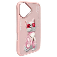 Заредете изображение във визуализатора на галерията – NIMMY case GLASSES COOL CAT for IPHONE 16 pink
