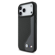 Заредете изображение във визуализатора на галерията – BMW case for IPHONE 17 Pro Max compatible with MagSafe BMHMP17X25PCCSCAK (PU Carbon Logo) anthracite

