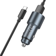 Заредете изображение във визуализатора на галерията – HOCO car charger USB A + Type C + cable USB A to Type C PD QC3.0 48W Z60 black
