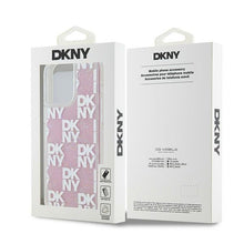 Заредете изображение във визуализатора на галерията – DKNY case for IPHONE 15 Pro Max DKHCP15XLCPEPP (DKNY HC Liquid Glitters W/Checkered Pattern) pink

