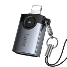 Заредете изображение във визуализатора на галерията – Adapter OTG Lightning to USB A Hoco UA46 Victory gray
