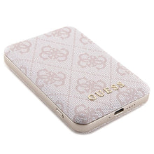 Заредете изображение във визуализатора на галерията – Guess 4G Metal Logo case set for iPhone 14 Pro + 5000mAh MagSafe power bank - pink
