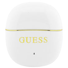 Заредете изображение във визуализатора на галерията – Wireless earphones TWS Guess Glossy Gold Line Classic white
