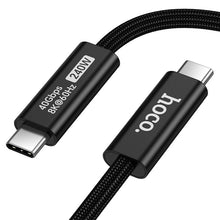 Заредете изображение във визуализатора на галерията – Cable USB C do USB C Hoco USB4 40Gbps/8K60Hz 5A 240W 1m US15 black
