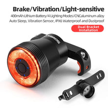 Заредете изображение във визуализатора на галерията – Rockbros Q5 rear bicycle light with intelligent stop system - black
