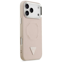 Заредете изображение във визуализатора на галерията – GUESS case for IPHONE 17 Pro Max compatible with MagSafe GUHMP17XPSDTSCMP (PU W/ Triangle Logo) pink
