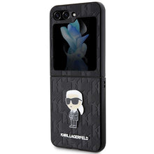Заредете изображение във визуализатора на галерията – Karl Lagerfeld Saffiano Monogram Ikonik Pin Samsung Galaxy Z Flip 5 case - black
