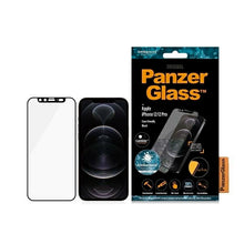 Заредете изображение във визуализатора на галерията – PanzerGlass E2E Microfracture Antibacterial Glass with Camera Protector for iPhone 12 / 12 Pro - With Black Frame
