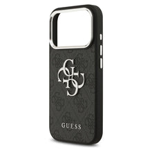 Заредете изображение във визуализатора на галерията – GUESS case for IPHONE 17 Pro Max GUHCP17XP4G4SMCK (PU W/ Big 4G Classic Logo) silver black
