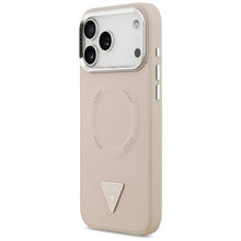 Заредете изображение във визуализатора на галерията – GUESS case for IPHONE 17 Pro Max compatible with MagSafe GUHMP17XPSDTSCMP (PU W/ Triangle Logo) pink
