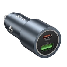 Заредете изображение във визуализатора на галерията – HOCO car charger USB A + Type C PD QC3.0 48W Z60 black
