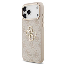 Заредете изображение във визуализатора на галерията – GUESS case for IPHONE 17 Pro Max GUHCP17X4GMGCPI (PU W/ Big 4G Classic Logo) gold pink
