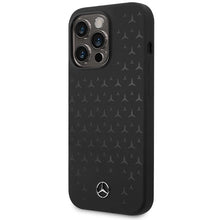 Заредете изображение във визуализатора на галерията – Mercedes Silicone Stars Pattern MagSafe case for iPhone 15 Pro Max - black
