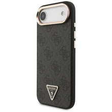 Заредете изображение във визуализатора на галерията – GUESS case for IPHONE 17 Air compatible with MagSafe GUHMP17MP4GTDGMK (4G PU W/ Triangle Logo) gold black
