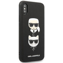 Заредете изображение във визуализатора на галерията – Karl Lagerfeld Saffiano Karl&amp;Choupette Head case for iPhone XS Max - black
