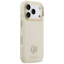 Заредете изображение във визуализатора на галерията – GUESS case for IPHONE 17 Pro compatible with MagSafe GUHMP17LPGCRMDEE (PU W/ Grained Strass Logo) beige
