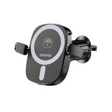 Заредете изображение във визуализатора на галерията – Dudao FW11 car phone holder with 15W inductive charger for air vent / cockpit - black
