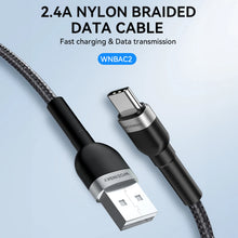 Заредете изображение във визуализатора на галерията – Wozinsky WNBAC2 USB-A / USB-C 2.4A cable 2 m - black
