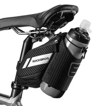 Заредете изображение във визуализатора на галерията – Rockbros C32BK saddle bag 1.5 l with water bottle pocket - black
