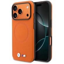 Заредете изображение във визуализатора на галерията – BMW case for IPHONE 17 Pro Max compatible with MagSafe BMHMP17X25PFWSMO (PU FW Metal Logo) orange
