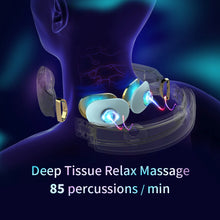 Заредете изображение във визуализатора на галерията – SKG K6E neck massager, electrostimulator with compress - blue
