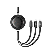 Заредете изображение във визуализатора на галерията – Baseus Free2Draw CB000084 retractable USB-C - Lightning / USB-C / micro USB cable 100W 1.1m - black
