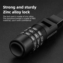 Заредете изображение във визуализатора на галерията – Rockbros 3240001001 bicycle lock for 0.5 m combination - black
