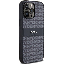 Заредете изображение във визуализатора на галерията – Original Case DKNY hardcase Leather Mono Stripe &amp; Metal Logo DKHCP14XPRTHSLK for Iphone 14 Pro Max black
