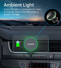 Заредете изображение във визуализатора на галерията – Choetech T204-F magnetic car holder with 15W wireless charging - black
