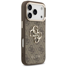 Заредете изображение във визуализатора на галерията – GUESS case for IPHONE 18 Pro / 17 Pro GUE005483 (PU W/ Big 4G Classic Logo) brown gold
