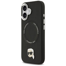 Заредете изображение във визуализатора на галерията – KARL LAGERFELD case for IPHONE 17 compatible with MagSafe KLHMP17SPSMLRKLK (PU Karl Pin) black
